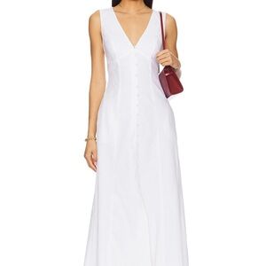 White Linen Sleeveless Dress